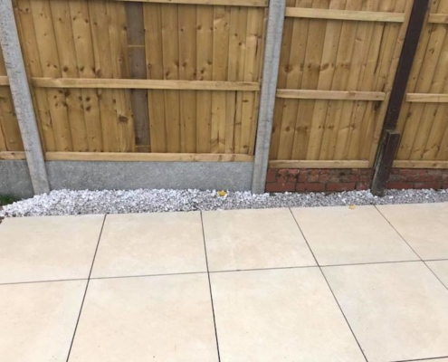 Patio flagstones with graved border in Solihull