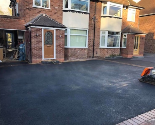 tarmac driveway with block paving perimeter in Solihull